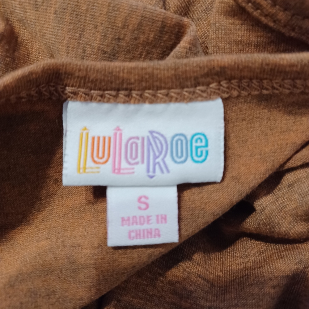 LuLaRoe Carly Perfect Fall Dress Tan Size Small - Picture 8 of 10
